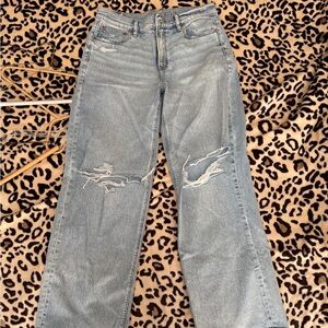 Classic Blue Distressed Women's stovepipe Jeans